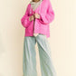 Davi & Dani Side Slit Open Front Long Sleeve Cardigan Cardigans