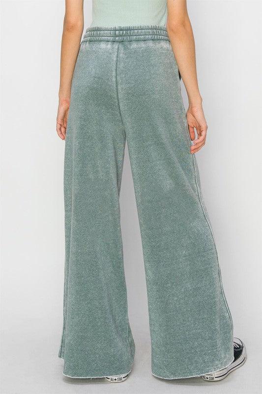 High Rise Wide Leg Drawstring Pants Lounge Pants