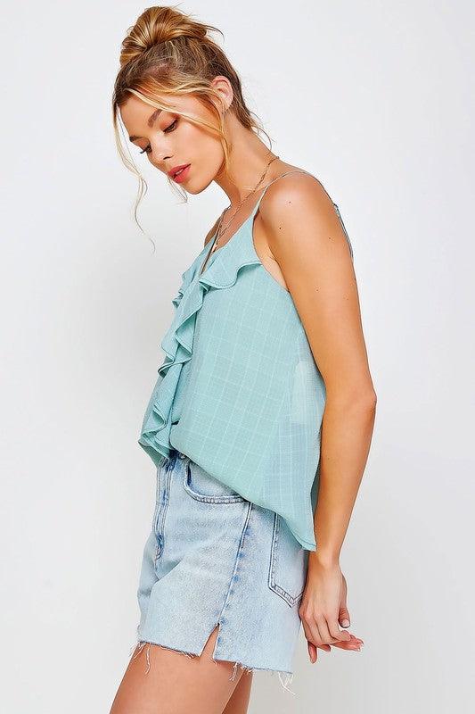 Sweet Generis Ruffle Frill Tank Top Shirts & Tops