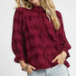 Umgee Heart Jacquard Ruffle Trim Shirt - DAVERRI FASHIONS