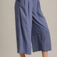 Umgee Full Size Linen Wide Fit Pants with Drawstring Plus Size Pants