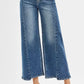RISEN High Rise Crop Wide Leg Jeans with Step Hem - DAVERRI FASHIONS