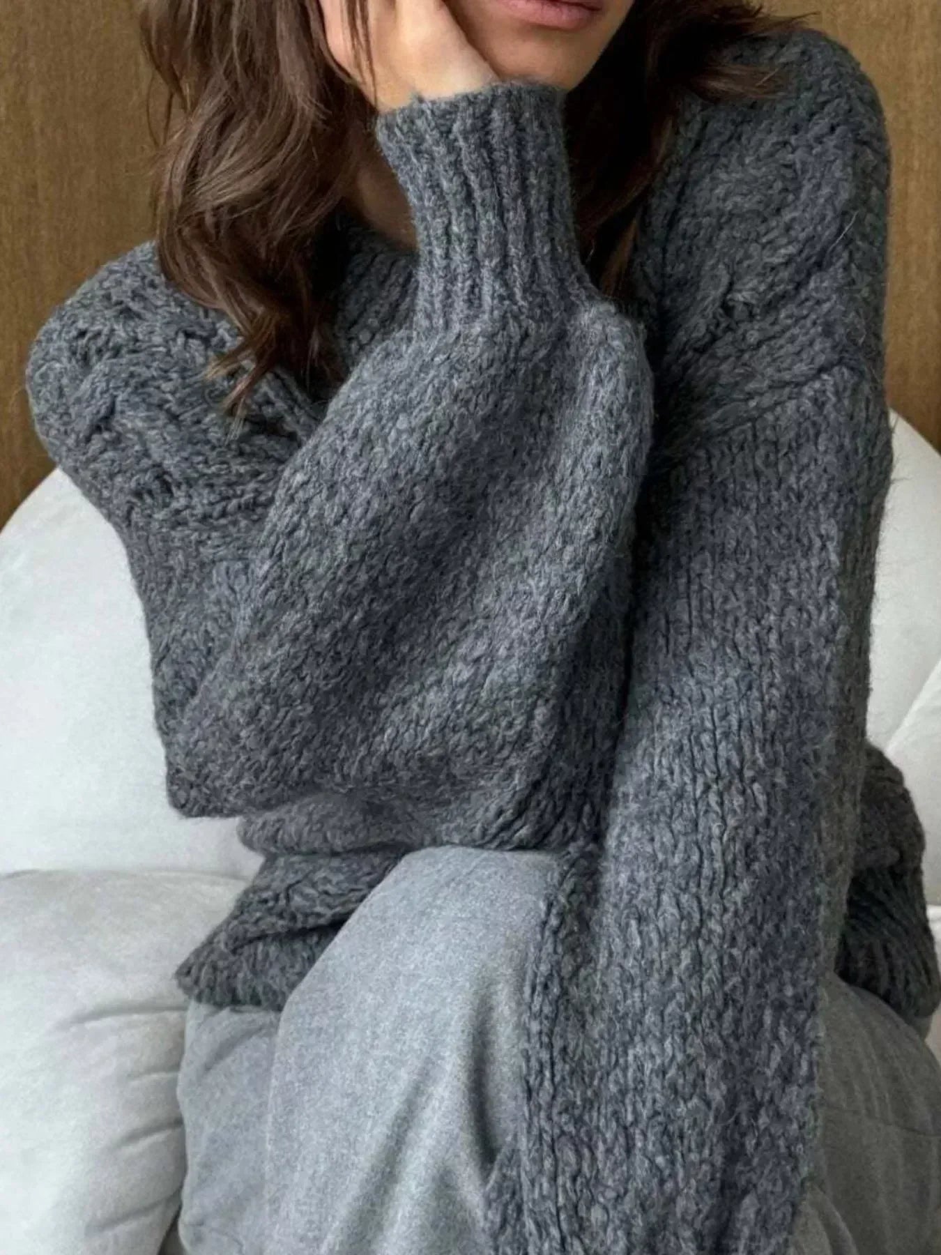 Cable Knit Button-Down Cardigan - DAVERRI FASHIONS