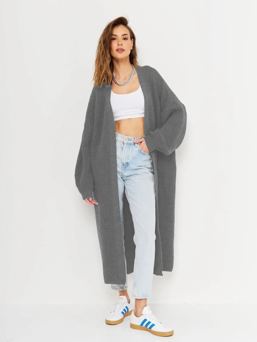 Open Front Long Sleeve Longline Cardigan | Cardigans Daverri Fashions