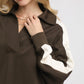 Umgee Color Block Polo Sweatshirt Sweatshirts