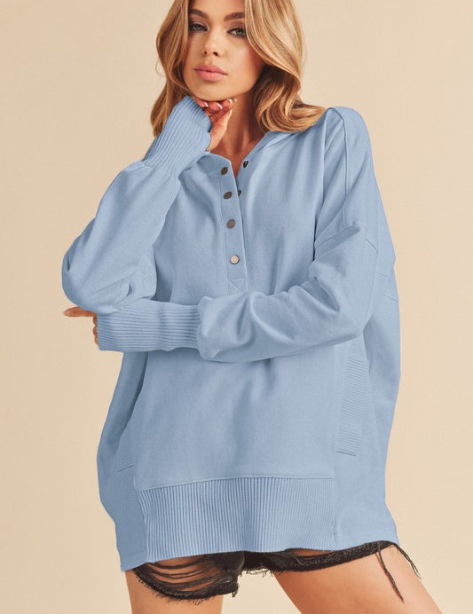 SKY BLUE S Vivi Pullover | Hoodies Daverri Fashions