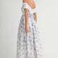 MABLE Floral Printed Off Shoulder Maxi Dress