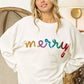 BiBi Merry Tinsel Lettering Drop Shoulder Sweatshirt - DAVERRI FASHIONS