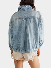 Button Up Long Sleeve Denim Jacket | Denim Jackets Daverri Fashions