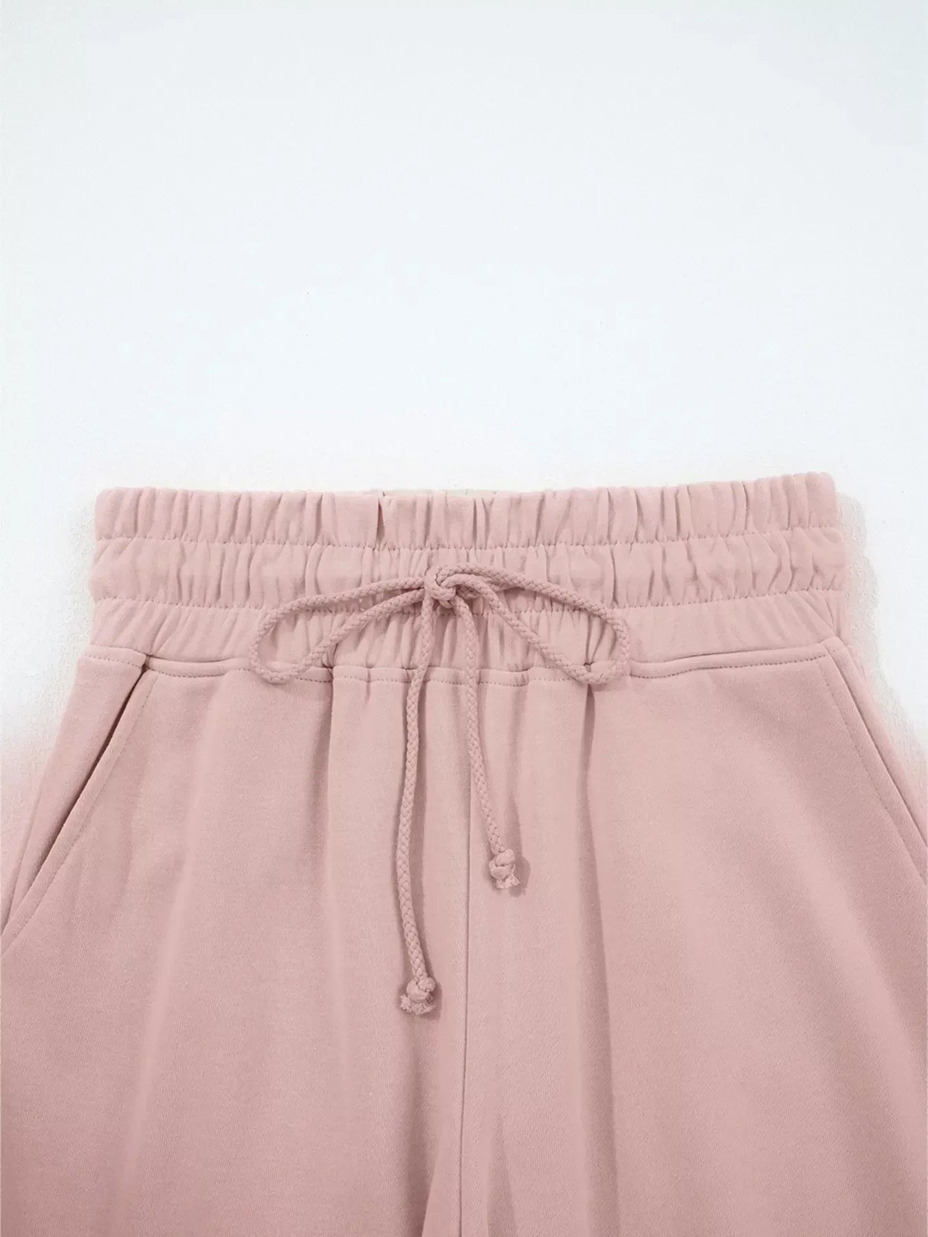 Drop Shoulder Puff Sleeve Crop Top and Drawstring Wide Leg Pants Set - DAVERRI FASHIONS