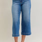 Judy Blue Mid Rise Crop Wide Leg Jeans - DAVERRI FASHIONS