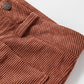 Women’s high-waist terracotta corduroy pants with square pockets