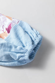 Printed Round Neck Balloon Sleeve Sweatshirt | Sweatshirts Daverri Fashions