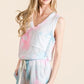 BiBi Tie Dye Textured Knit Top and Shorts Set Short Sets
