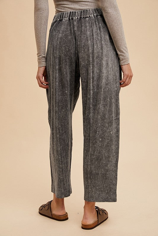 Annie Wear Mineral Washed Elastic Waist Pants Pants