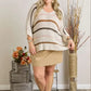 ADORA Multi Color Strip Sweater Plus Size - DAVERRI FASHIONS
