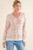 And The Why Leopard Zebra Combo Casual Sweater Top - DAVERRI FASHIONS