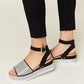 Forever Link Rhinestone Buckle Strappy Wedge Sandals Sandals
