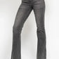 Judy Blue Full Size Mid Rise Tummy Control Washed Gray Release Hem Flare Jeans Plus Size - DAVERRI FASHIONS