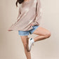 VERY J Palm Tree Graphic Oversized Knit Sweater Sweaters
