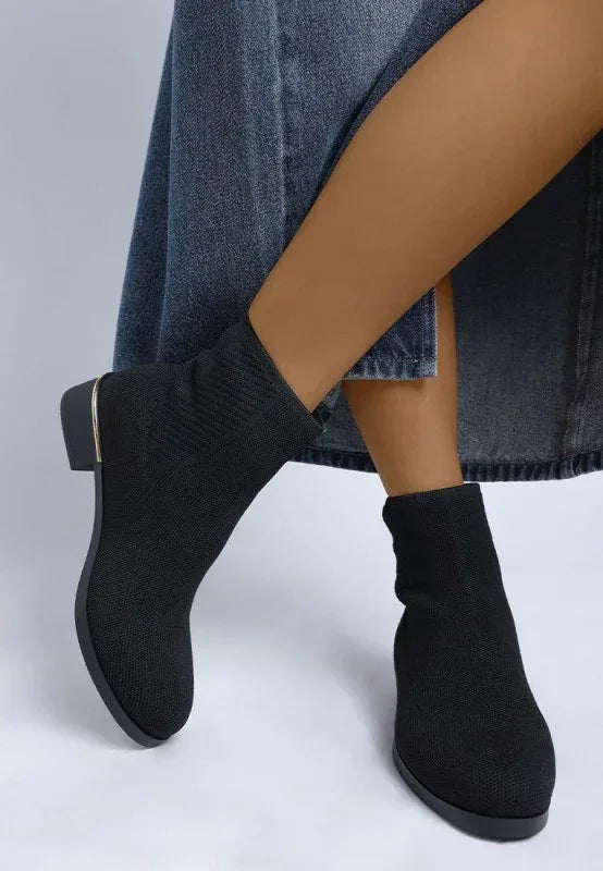 Rosamund Knitted Sock Boots - DAVERRI FASHIONS