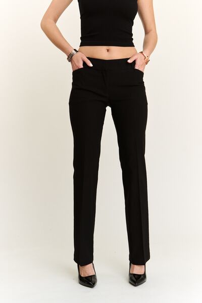 ADORA Regular Rise Slim Bootcut Pants Black