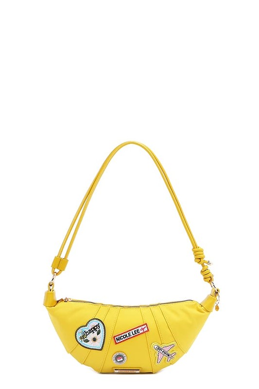 Nicole Lee USA Color Patch Croissant Bag Yellow One Size Handbags