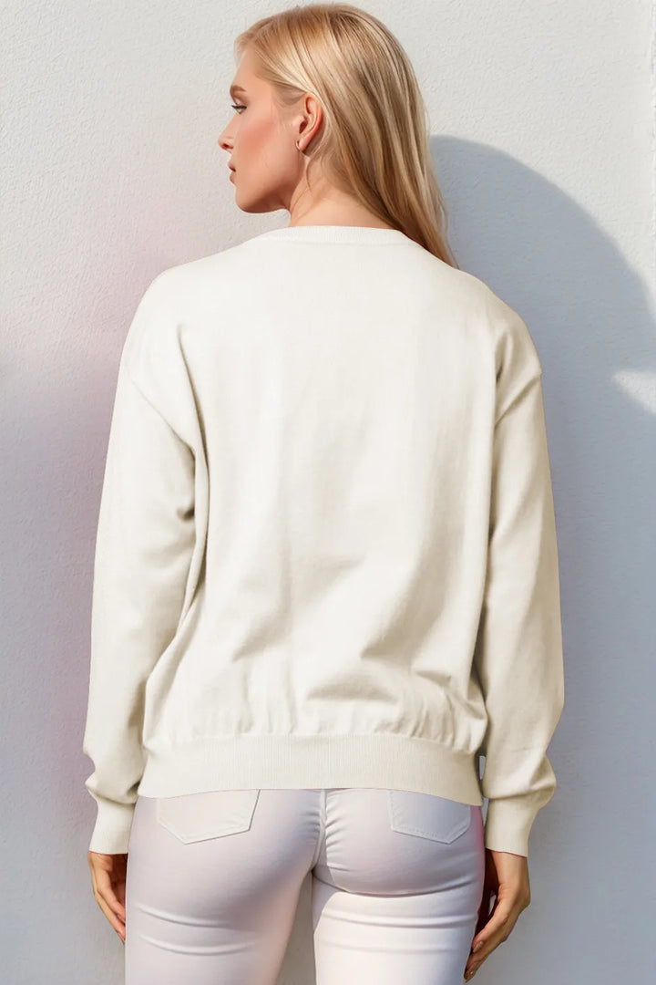Double Take Full Size Nutcracker Sequin Long Sleeve Sweater | Sweaters Daverri Fashions
