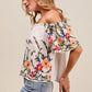 SO ME Floral Embroidered Two Way Off The Shoulder Blouse Blouses