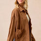 BiBi Corduroy Relaxed Fit Shacket with Back Pleat - DAVERRI FASHIONS