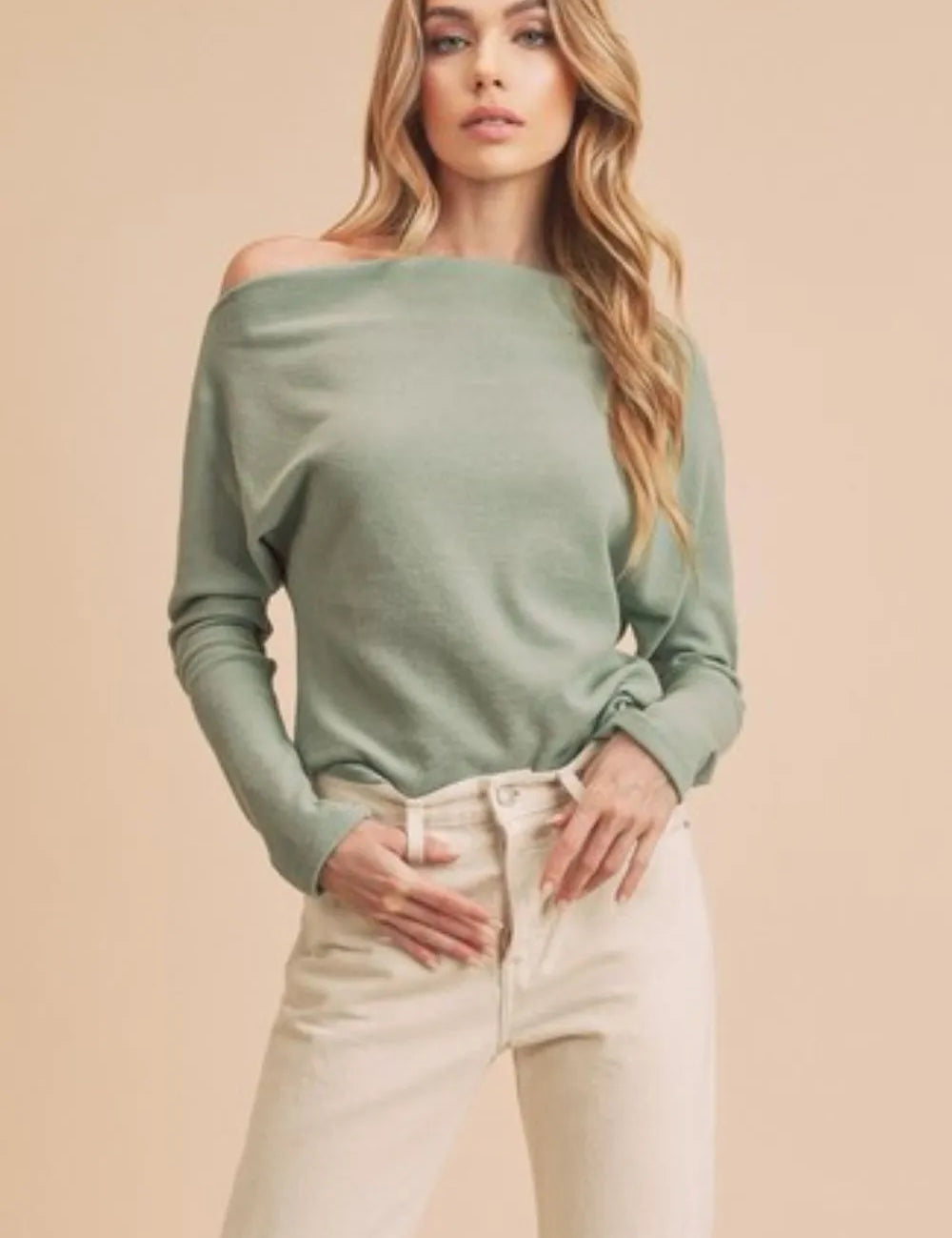 Aemi + Co One Shoulder Long Sleeve Knit Top | Daverri Fashions