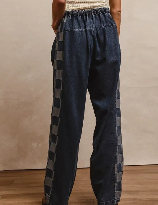 BiBi Washed Denim Mix And Match Long Pants | Pants Daverri Fashions