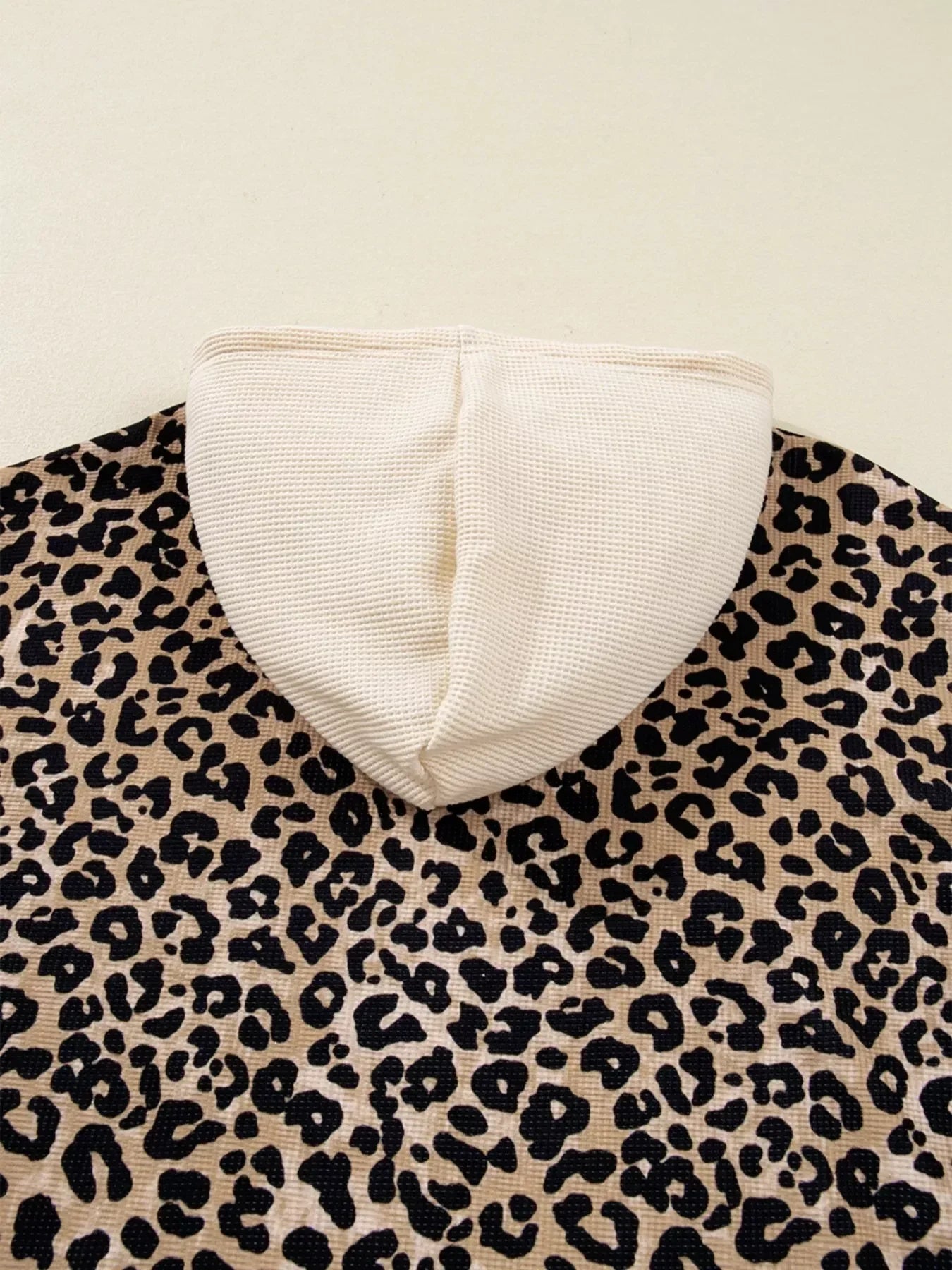 Leopard Print Long Sleeve Hoodie with Pocket - DAVERRI FASHIONS