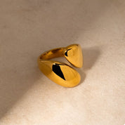 Gold onesize Stainless Steel Bypass Ring | Rings Daverri Fashions