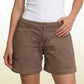 Daverri Pocketed Denim Shorts: brown cargo with rolled cuffs and front pockets