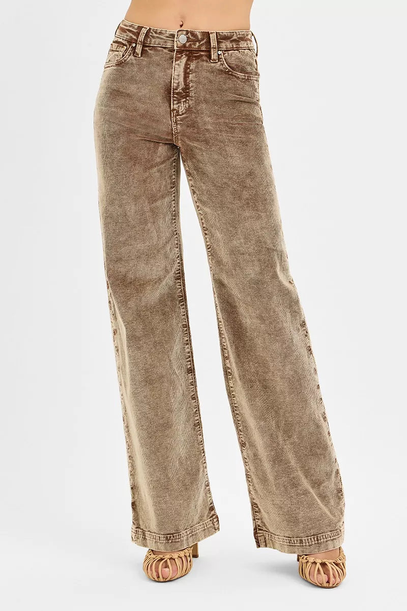 RISEN High Rise Wide Leg Corduroy Jeans | Jeans Daverri Fashions
