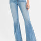 RISEN Full Size Tummy Control Elastic Band High Rise Flare Jeans Plus Size Jeans