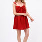 SO ME Ribbon Sleeveless Game Day Cheer Up Mini Dress, vibrant red front view