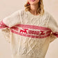 BiBi Christmas Theme Patterned Cable Knit Sweater - DAVERRI FASHIONS
