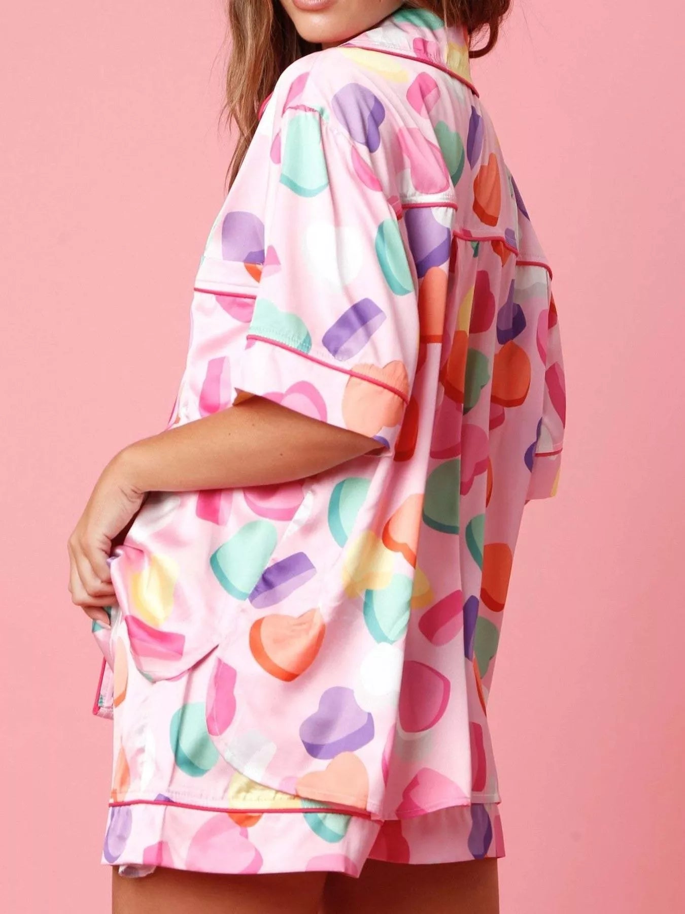 Button Up Half Sleeve Shirt and Shorts Lounge Set | Loungewear Sets Daverri Fashions