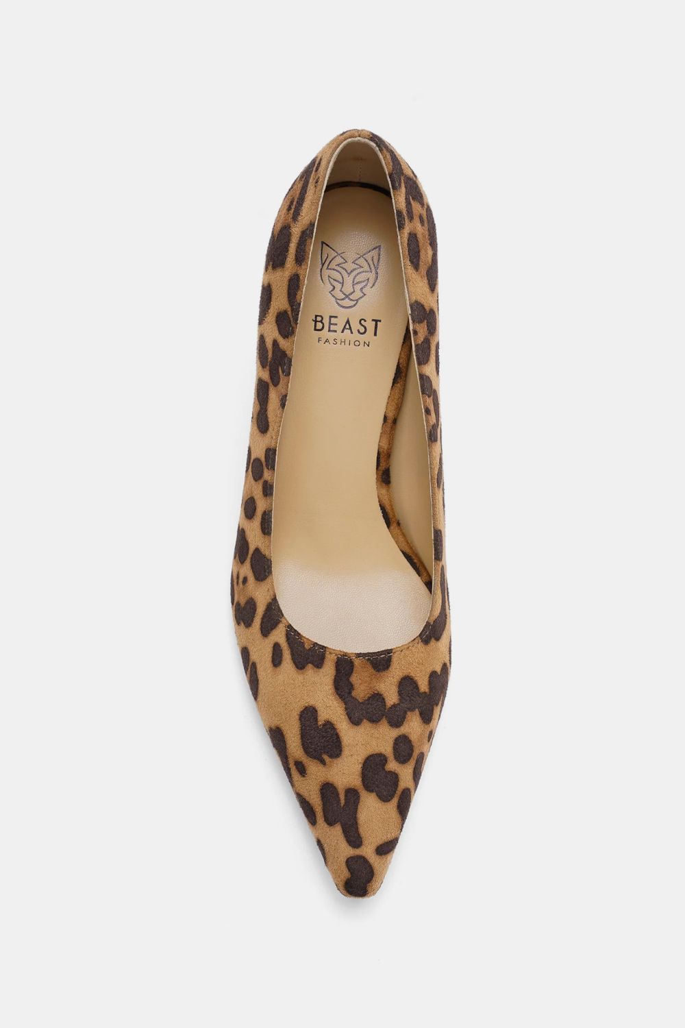 Beast Fashion Faux Suede Leopard Point Toe Pumps Footwear