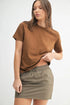 MONO B Round Neck Short Sleeve T-Shirt COCOA DUST
