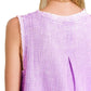 Zenana Double Gauze Raw Edge Acid Washed Tank