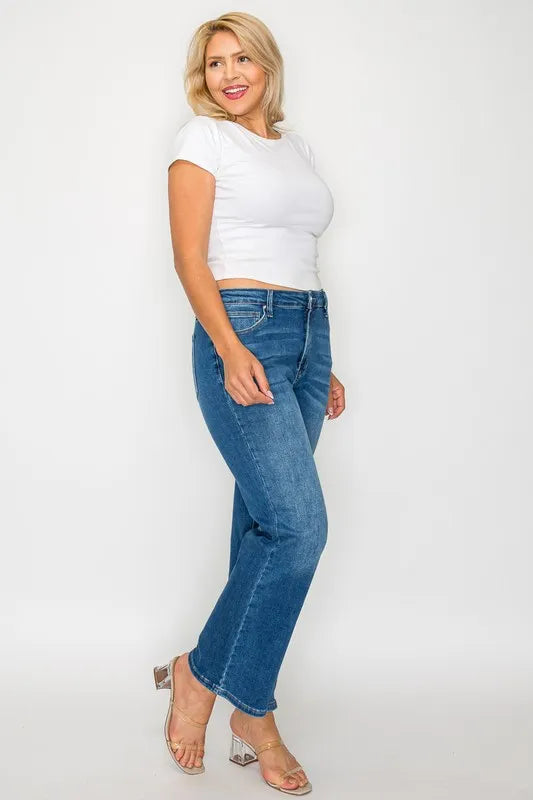 bytos Full Size Cat's Whiskers Mid Rise Ankle Jeans | Jeans Daverri Fashions