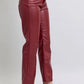 Judy Blue High Waist Tummy Control Faux Leather Straight Pants Plus Size - DAVERRI FASHIONS