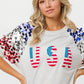 BiBi American Flag Theme Sequin Top - DAVERRI FASHIONS