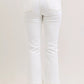 Judy Blue contrast stitching cropped flare jeans, white denim straight-leg cut