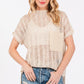 Ces Femme See Through Crochet Mock Neck Cover Up - DAVERRI FASHIONS