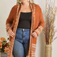 ADORA Plus Size Fringe Hem Aztec Border Cardigan - DAVERRI FASHIONS