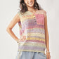 Davi & Dani pastel rainbow striped crochet sleeveless vest top